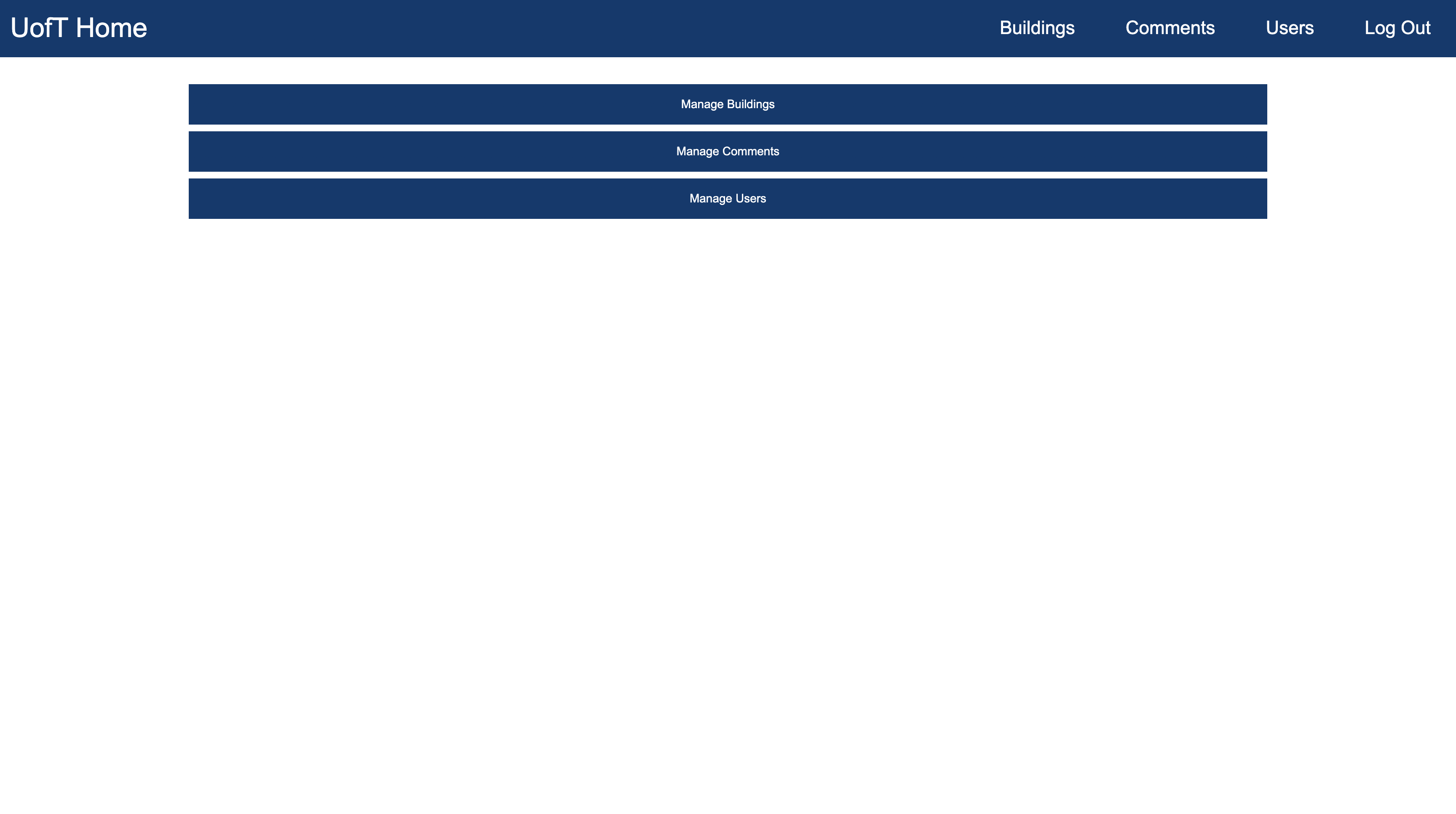 Admin Home Page