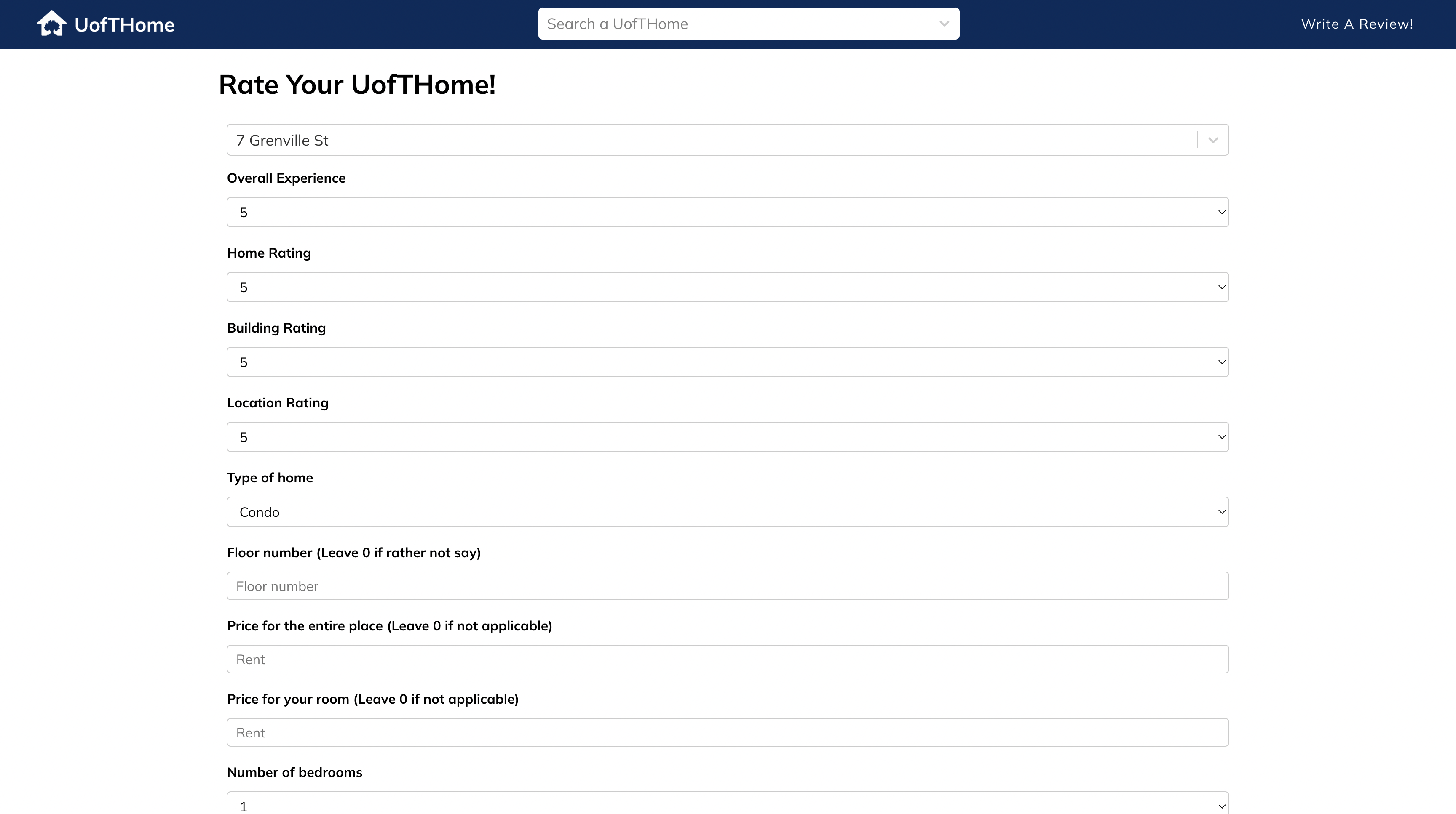 Submit Review Page